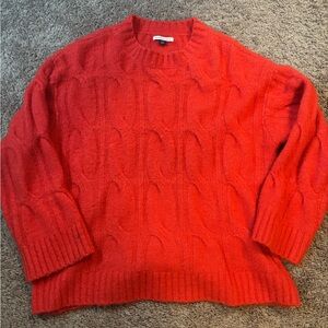 American Eagle Outfitters Vibrant Red Cable Knit Sweater